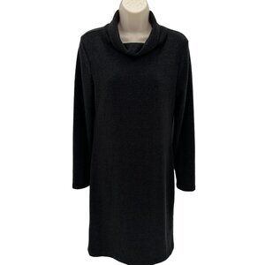 Banana Republic Womens Heathered Black Long Sleeve Sweater Sheath Dress Size S